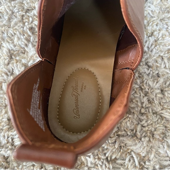 NWT Universal Thread brown/tan leather cut down with heel boho booties size 7 - Picture 4 of 7